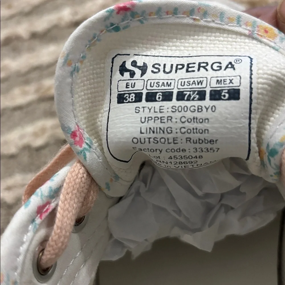 LoveShackFancy‎ x Superga Floral Chunky Sneakers Size 7.5